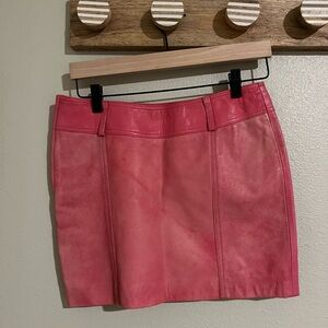 Neto Pink Leather Skirt